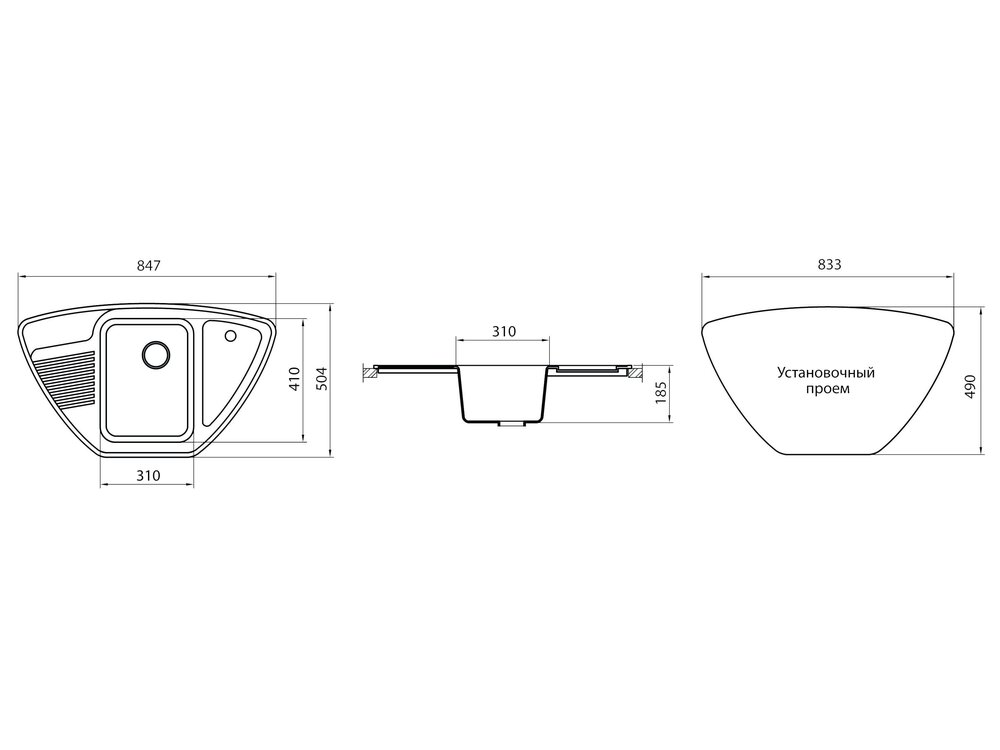фото мойка угловая g008