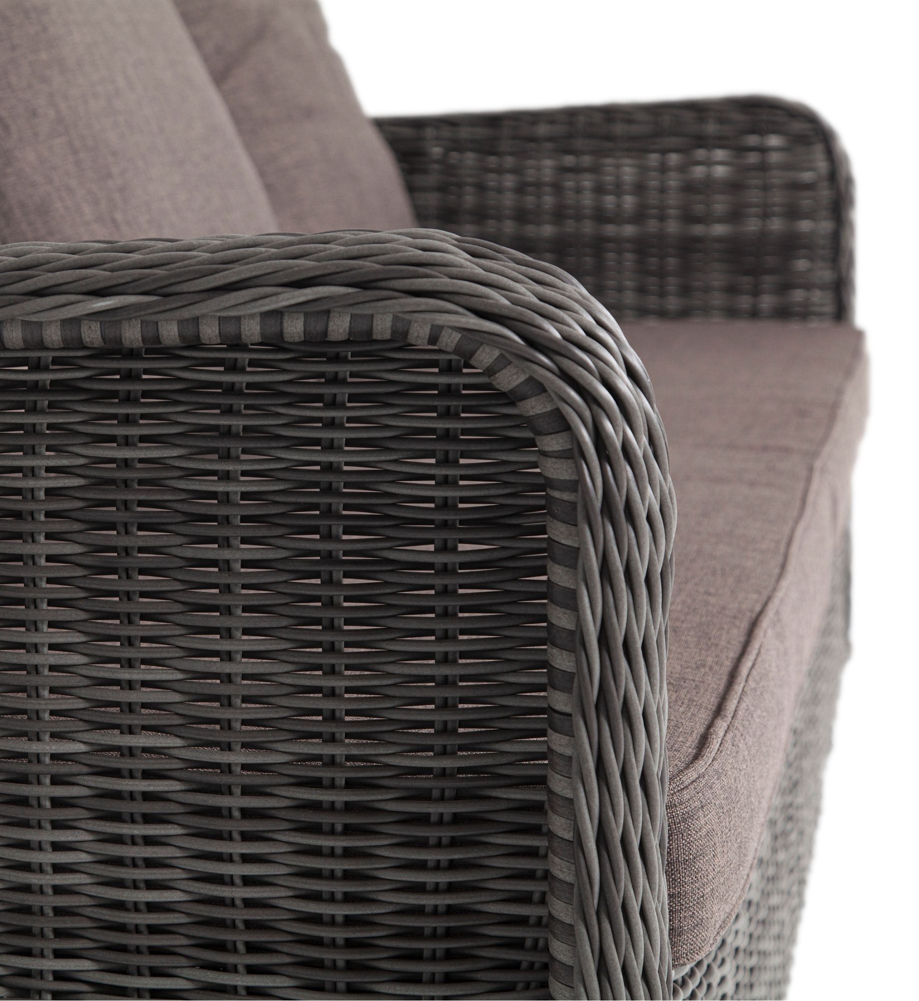 фото "гляссе" диван трехместный из искусственного ротанга, цвет графит