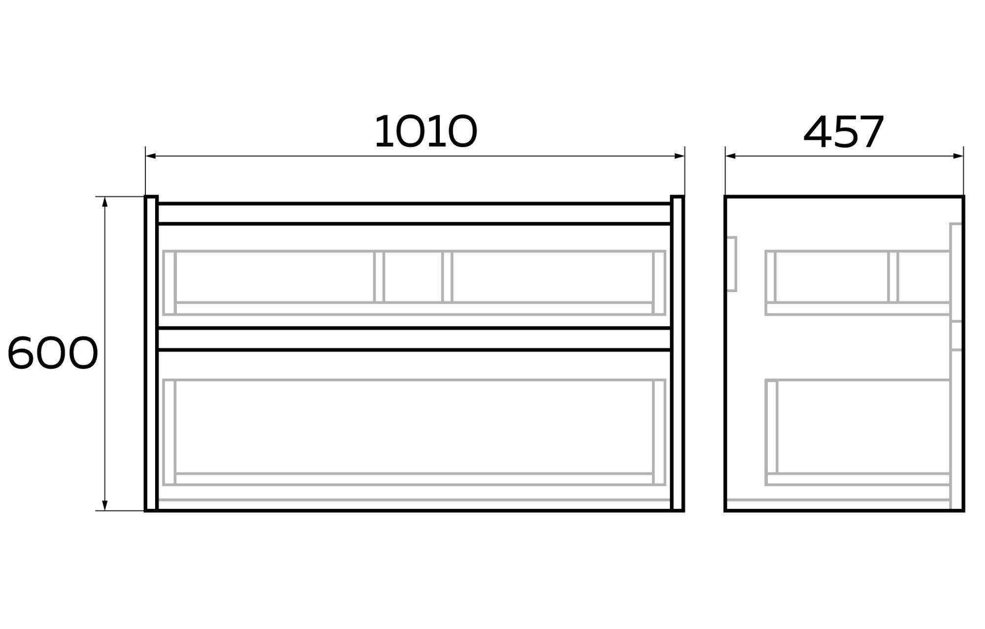 фото тумба с 2-мя ящ. и раковиной под умывальник aventino 100